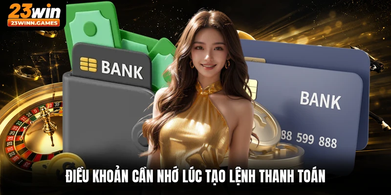 Điều khoản cần nhớ lúc tạo lệnh thanh toán